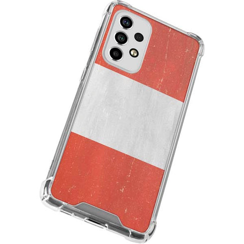 Peru Flag Distressed Galaxy A53 5G Clear Case